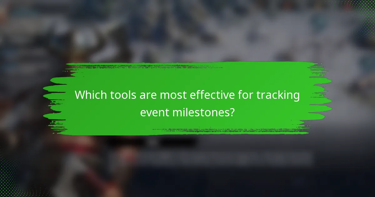Which tools are most effective for tracking event milestones?